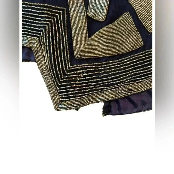 RARE VINTAGE 1980s Lillie Rubin Silk Beaded Cocktail Dress Size Small - Picture 3 of 13